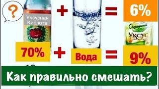 Любой % Уксуса из Уксусной кислоты ЛЕГКО!