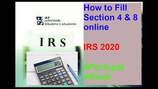 How to Fill Section 4 & 8 in IRS 2020 - Portugal #Hindi