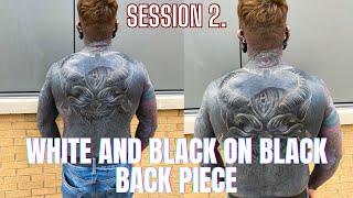 Black and White on Black Back piece Session 2  #ink #inked #tattoo