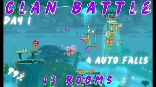 Angry Birds 2 AB2 CVC Clan Battle - Day 1 ~ Almost cleared 13 rooms, 99%, 4+ auto falls.