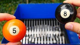 BILLIARD BALLS VS FAST SHREDDER! AMAZING VIDEO!