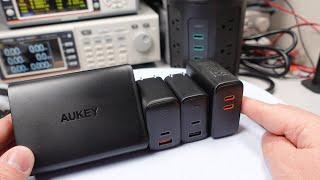 Aukey 30 watt to 72 watt USB Power Adapters Reviewed and Tested