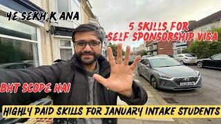 5 Highly paid skills for January intake students UK | Skills to lean for self sponsorship visa UK