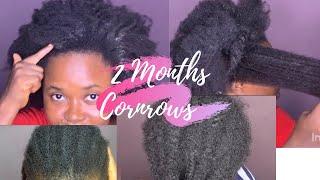 Taking Down My 8 WEEKS OLD CORNROWS + Length Check #4chair