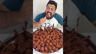 100 SPICY KOREAN CHICKEN LOLLIPOP Challenge BIG BITES #shorts #eating #koreanfood