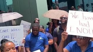 Bank Of Saint Lucia Employees Continue To Press For Changes With Second Day Of Protest