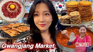 a cool girl's guide to GWANGJANG MARKET! best street food in Seoul 