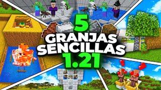 5 GRANJAS SIMPLES para EMPEZAR tu SURVIVAL en MINECRAFT 1.21!