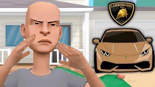 classic caillou crashes Boris $100000 car/ grounded