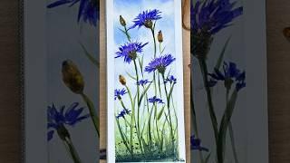 Painting, beautiful flowers in water, colour