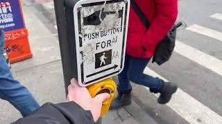 Malfunctioning Talking Crosswalk Button Screams "What?"