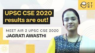 4 Minutes with AIR 2 UPSC CSE 2020 Jagrati Awasthi - Congratulations to all from CTwT