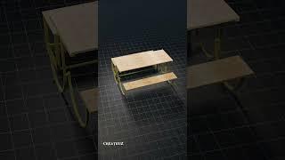This Bench Turns Into a Table in Seconds! #furniture #diy