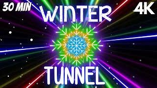 Sensory Videos for Autism Winter Moving Tunnel Unwind De Stress Tension Release Background