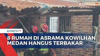 Kebakaran 8 Rumah di Asrama Kowilhan Medan, 11 Unit Mobil Damkar Diterjunkan ke Lokasi