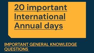 Important  Days | National /International Days| Important dates.