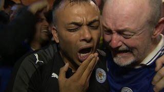 Leicester City fans cheer and sob after Premier League win