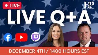 LIVE Q+A with VA Disability Benefits Lawyers! 12.04.24