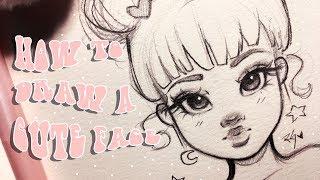  HOW TO DRAW A CUTE FACE | Step by Step with Christina Lorre'