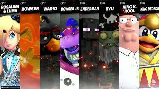 Rosalina vs Spooky Squash vs Bomb vs Bowser Jr vs Enderman vs Deadbeard vs Peter vs King Dedede