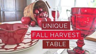 Unique Fall Apple Harvest Tablescape ~ Autumn Table Setting ~ Fall Tablescape Idea