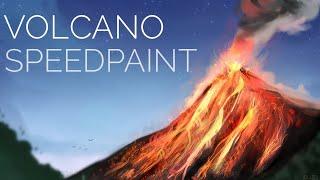 Volcano speedpaint || aesthetic music 