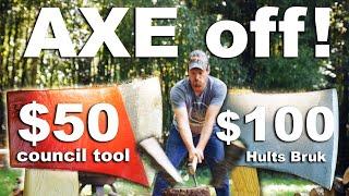 $40 Council Tools Boys Axe vs $100 Hult Bruks Kalix Felling axe.  Before and after Inflation!!!
