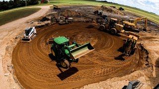 Doing The Dirt Work For A 13 Million Pound Grain Bin!!