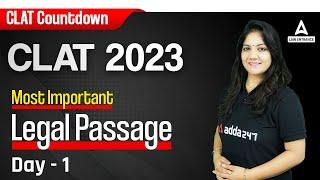 CLAT 2023 | Legal Reasoning | Most Important Legal Passage | Part - 1