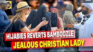 Hijabi Reverts Ladies BAMBOOZLE Christian Lady! Shaikh Speaker's corner