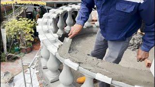 Construction Techniques For Building Curved Fences Using Concrete Balusters For Porches