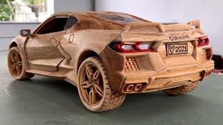 Wood Carving -  2020 Chevrolet Corvette C8 - Woodworking Art