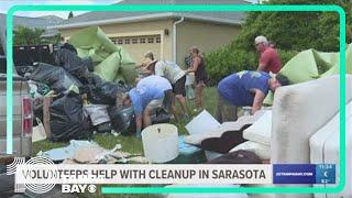 Volunteers help with cleanup in Sarasota after Hurricane Debby