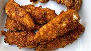 Crispy air fried chicken strips