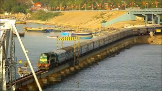 Train Over The Sea | Boat Mail Express On Pamban Bridge From Rameshwaram | Indian Railways