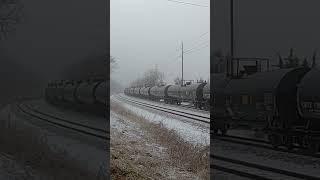 NB BNSF Tank Cars in Spring Hill, KS on 1-3-21