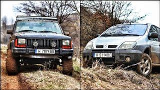 JEEP Cherokee vs RENAULT Scenic RX4 4x4 OFF Road Mudding (Extreme Burnout) Çamurda Drift