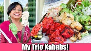 Outdoor Grill Par Trio Kababs! 3 Classic Masalas! Special Raita and Salad Recipe in Urdu Hindi - RKK