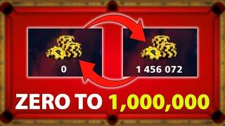 Zero to Millions of Coins using beginner Cue only - 8 Ball Pool