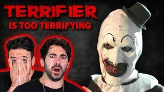 Easily scared man-babies scream watching *TERRIFIER*