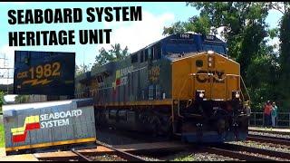 The (Seaboard System Heritage Unit) On (CSX i031) And More Trains At St. Denis
