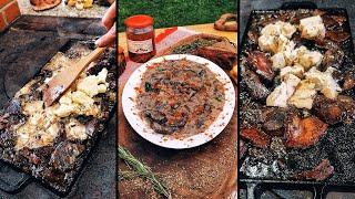 [4K]  BEEFSTEAK FUNGUS MUSHROOMS, MARINATED & COOKED ON THE STOVE W/ GORGONZOLA & ARTISANAL CHEESE