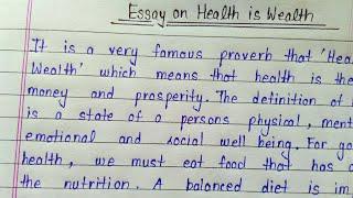 Health is wealth essay in english || Essay on health is wealth