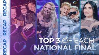 TOP 3 of each NATIONAL FINAL | Eurovision 2025 | RECAP