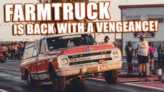 FARMTRUCK RACES A NITRO CAR , A LAMBO AND A RAIL DRAGSTER AT MO-KAN DRAGWAY