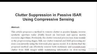 Clutter Suppression in Passive ISAR Using Compressive Sensing