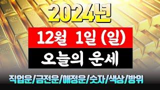 [오늘의 운세] 직업운 금전운 애정운 건강운 재물운 연애운 무료 운세 띠별 운세 2024.12.01(일)