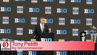 Big Ten commissioner Tony Petitti answers questions during Big Ten media days