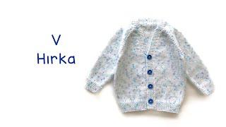 V Hırka | En Kolay Yakadan Başlanan V Yaka Reglan Bebek Hırkası | V-Neck Raglan Cardigan for Babies