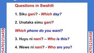 Learn Swahili: Question words in Swahili